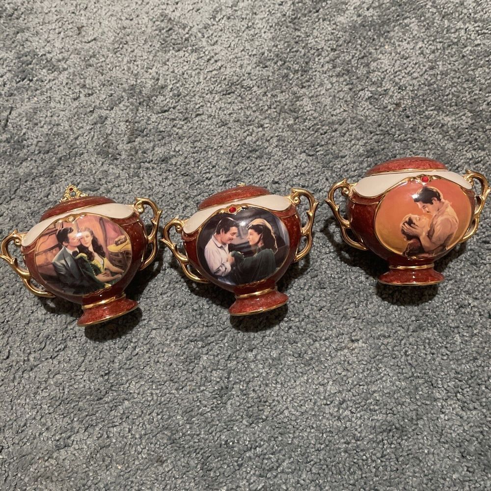 Ardleigh Elliot Gone With The Wind 2001 Rhett Scarlett Music Box Set Of 3